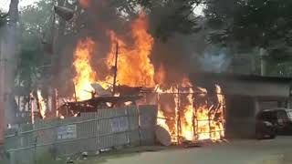 Fire ablaze a roadside hotel of Terang hem at Amlapathy