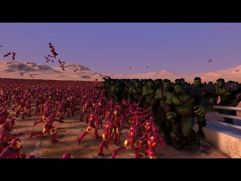 10000 ironman vs 100 hulk ultimate epic battle simulator
