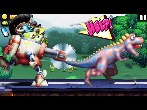 Zombie Tsunami Max Level 197 - Mecha vs dinosaurs