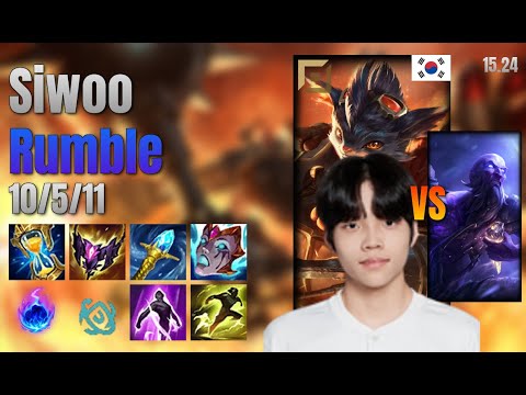 Siwoo Top Rumble vs Ryze lol KR solo rank Full Game 15.24 | 시우 럼블 vs 라이즈