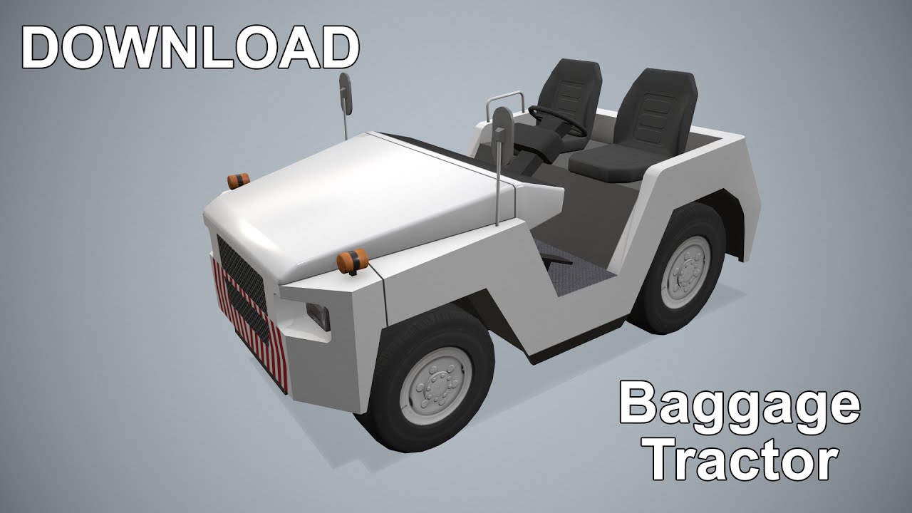 Trattore per bagagli --358-- Modello 3D