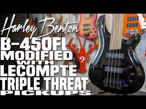LeCompte Triple Threat Pickups inside our Harley Benton B-450FL - LowEndLobster Builds