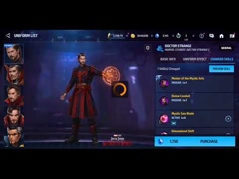 buying Dr strange multiverse of madness uniform in Marvel future fight game #marvelfuturefight