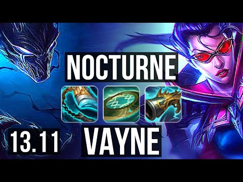 NOCTURNE vs VAYNE (TOP) | 7/0/9, 2.8M mastery, 400+ games, Godlike | KR Master | 13.11