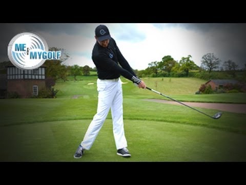 Part of a video titled HOW TO STOP PUSHING THE GOLF BALL - YouTube