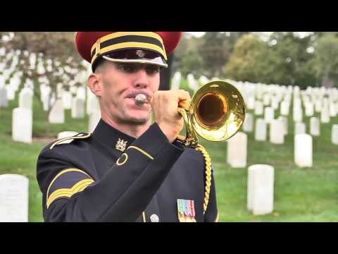 Taps performed in Arlington National Cemetery (summer and winter)