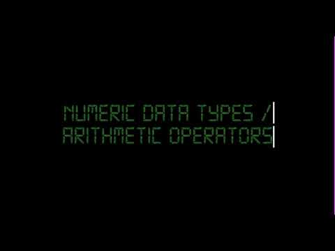 Numeric Data Types Arithmetic Operators