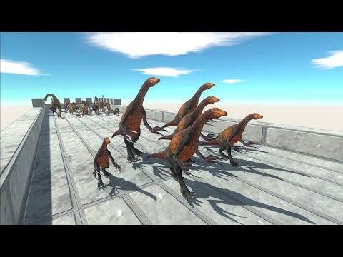 Race to eat THERIZINOSAURUS FAMILY - Animal Revolt Battle Simulator