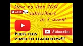 How to get 100 subscribers in 1 week (With Subtitles)| on "Youtube."