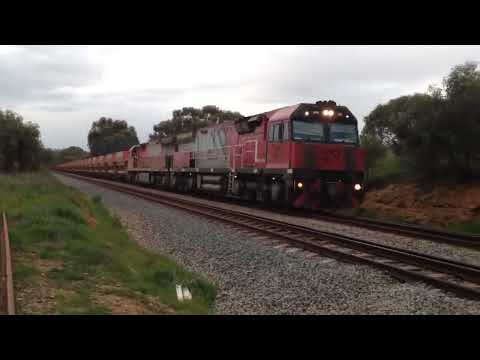 Australian Trains 45   MRL002 MRL003 work Polaris loaded iron ore train