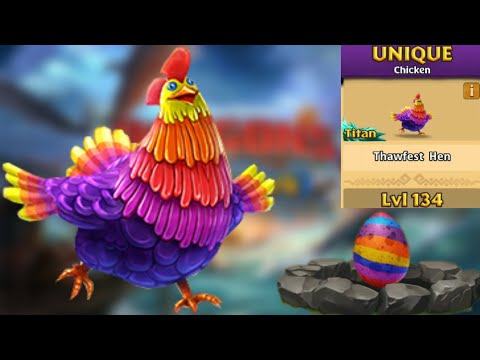 Thawfest Hen Max Level 134 Titan Mode - Unique Chicken - Dragons:Rise of Berk