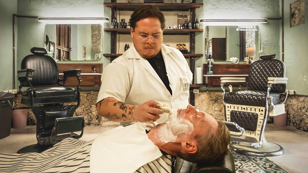 💈 Fresh Flowers, A Warm Welcome & A Relaxing Hot Towel Shave | Inside PepeH Barbería Mérida 🇲🇽