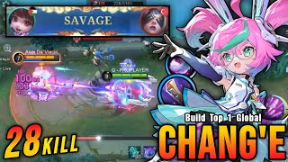 28 Kills + SAVAGE!! Finally Chang'e The ASPIRANTS Skin is Back!! - Build Top 1 Global Chang'e ~ MLBB
