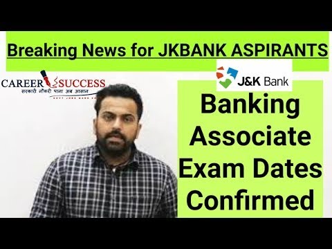 JKBank Associate Exam Dates Confirmed | Official Update | Don't Miss@Career Success