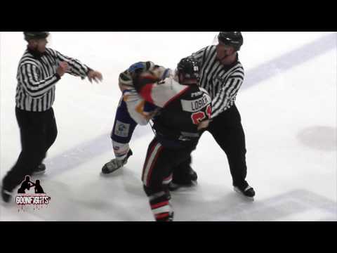 Dany Potvin Vs Christophe Losier Dec 11th Laval Vs Thetford LNAH Hockey fight