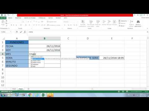 Funciones Excel || FECHA, HOY, MES, HORA, MINUTO Y SEGUNDO.