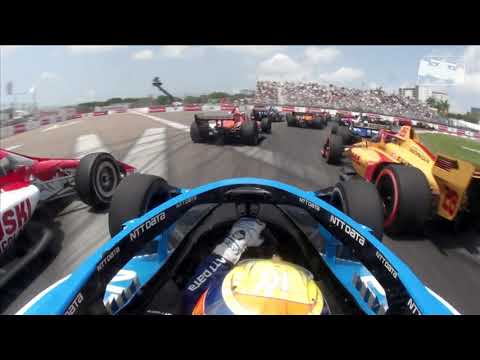 アレックス・パローのオンボード映像で見るスタート直後の動画 インディーカー第2戦セント・ピーターズバーグ