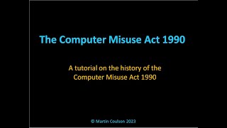 Computer Misuse Act