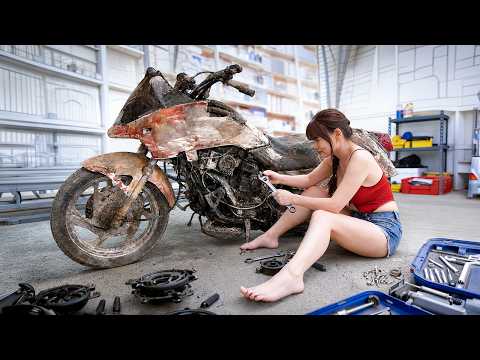 Girl Restores Giant Rusty 1975 CFMOTO CF250T | Full Restoration - Huyên Repair