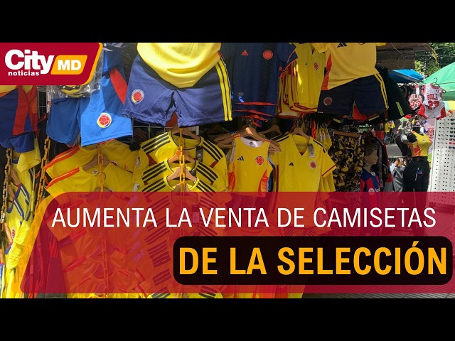 La fiebre mundialista impulsa la venta de camisetas de la Selección Colombia en Bogotá