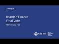 03 12 26 Board Of Finance Final Vote