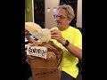 SURPRIZE! Mark Mothersbaugh sees TURKEY MONKEY PIGGY BANK for 1st time - Aug. 2018