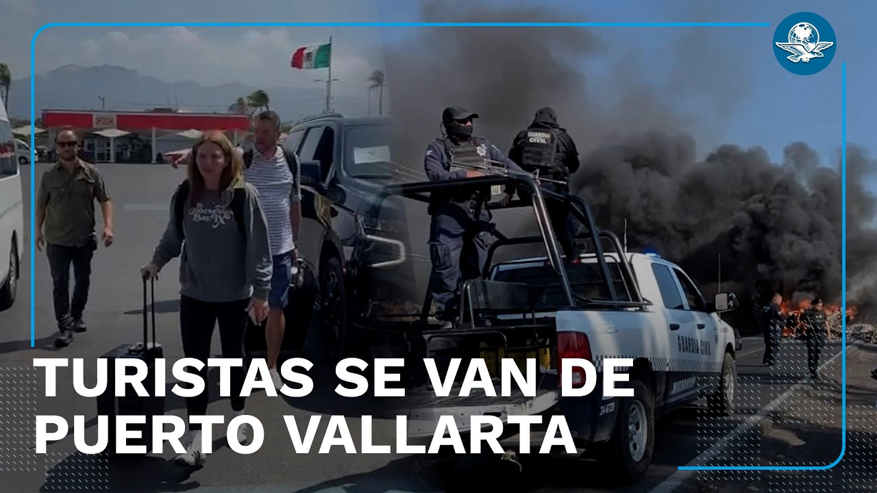 Turistas abarrotan aeropuerto de Puerto Vallarta tras jornada violenta por “El Mencho”