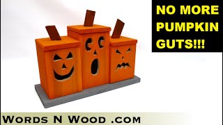 HOW TO Build Wooden Jack-O-Lanterns with basic tools 🎃🎃  Beginner Project!