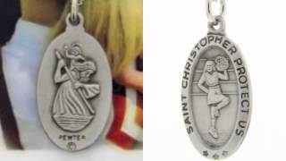 Girls St. Christopher Cheerleading Medal with Prayer Card