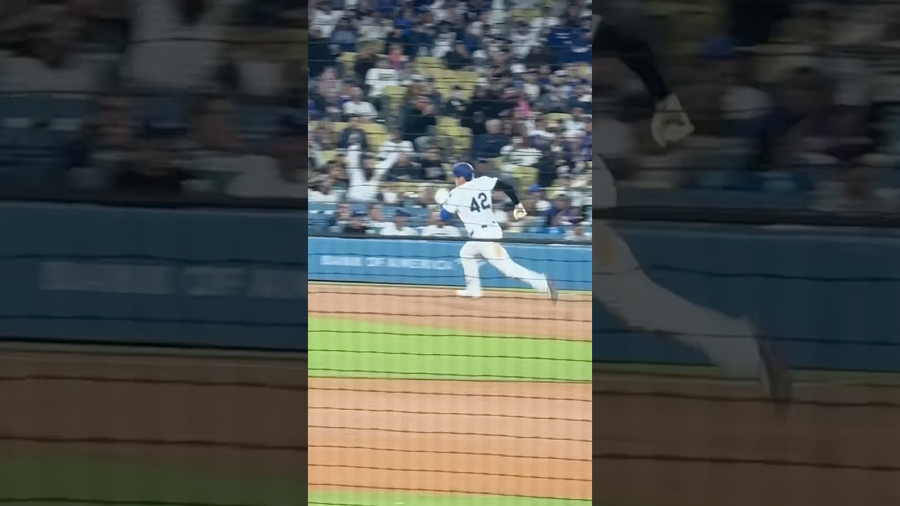 二塁から一気に本塁へ帰る大谷選手