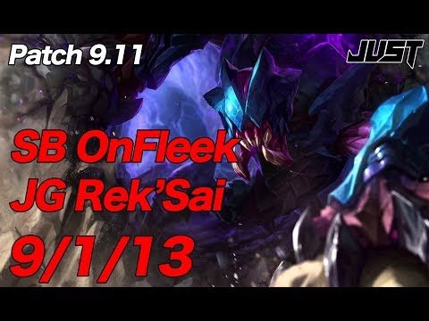 SB OnFleek JG Rek'sai vs Gragas Patch9.11 KR Challenger Ranked【LoL Full Replay】