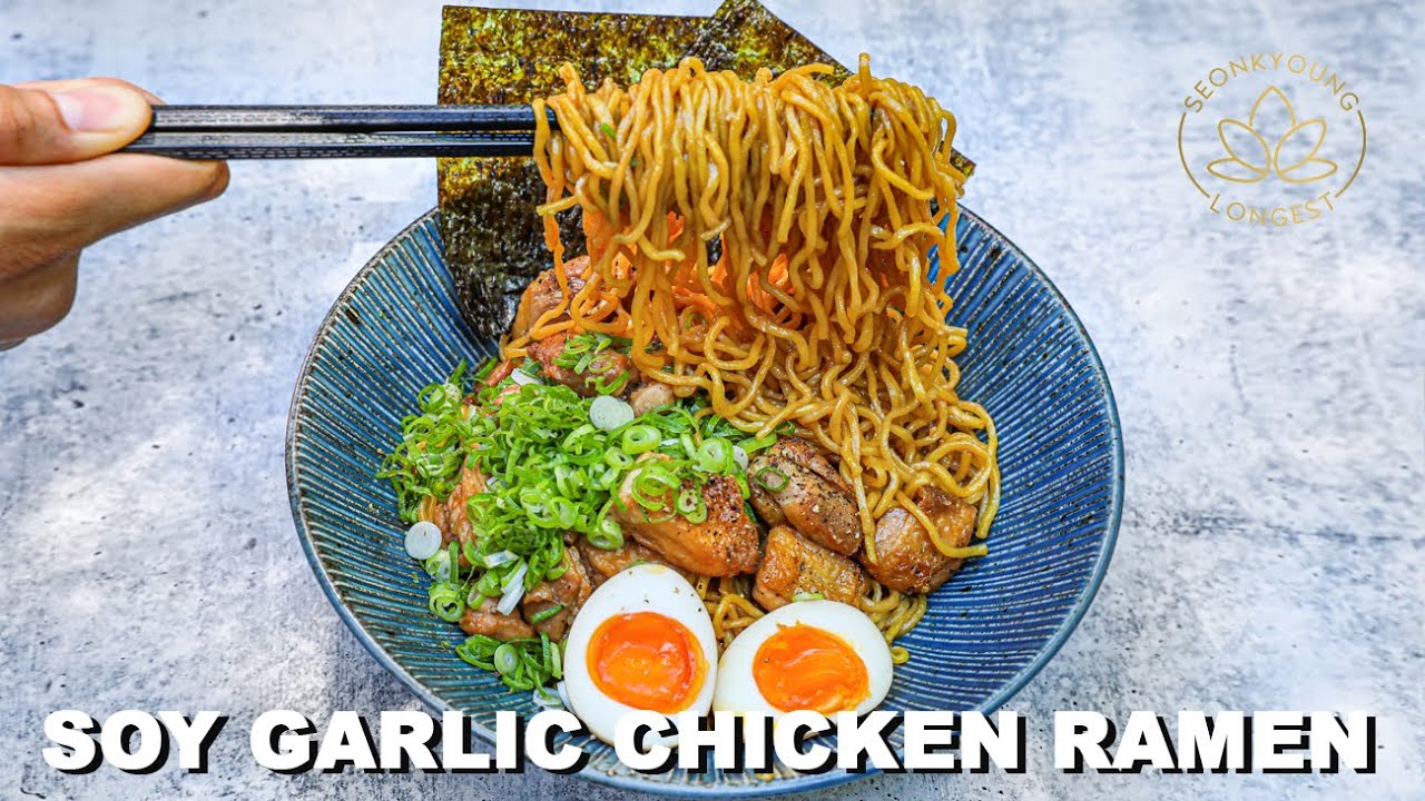 EASY Soy Garlic Chicken Ramen 🍗🧄🍜  Simple Homemade Ramen