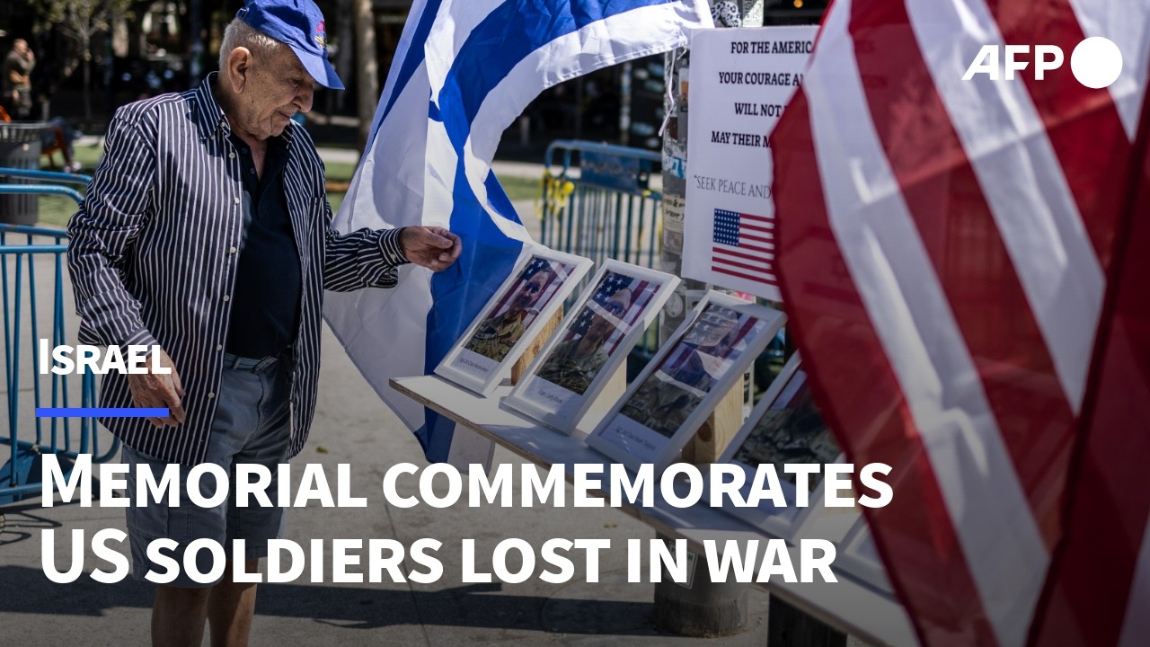 Video | Memorial in Tel Aviv for US soldiers killed in war with Iran | AFP