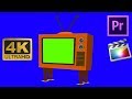 Cartoon Vector Retro TV Green Screen Footage Free 4K