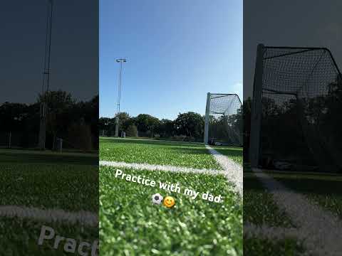 Sixten 9 years old practicing with dad .