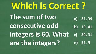 The sum of 2 consecutive odd integers is 60. What are the numbers?