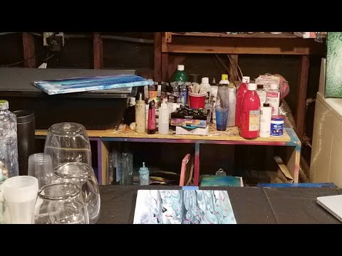 Monday night LIVE | Acrylic Pouring on Vases | Fire & Ice
