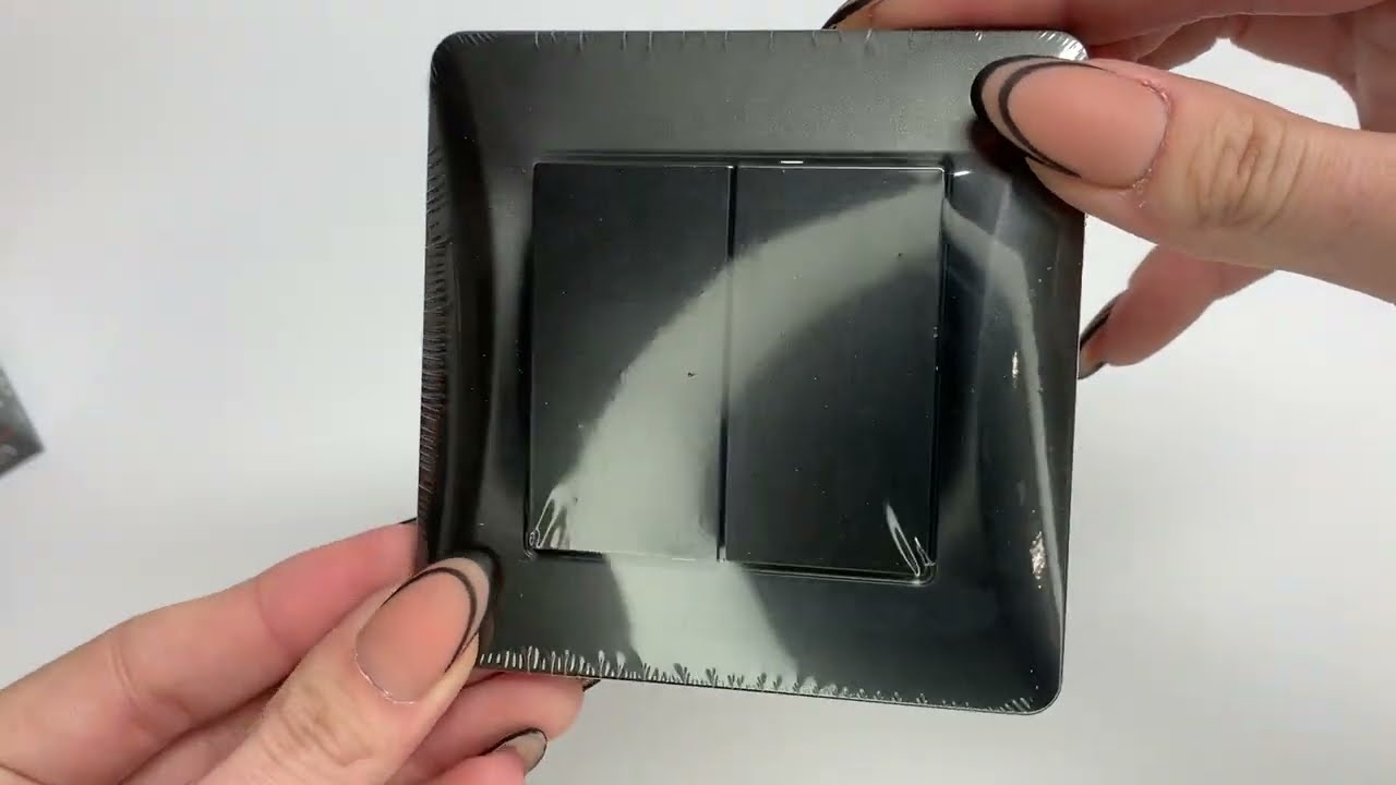 Выключатель двухклавишный VIDEX Binera графит VF-BNSW2-BG