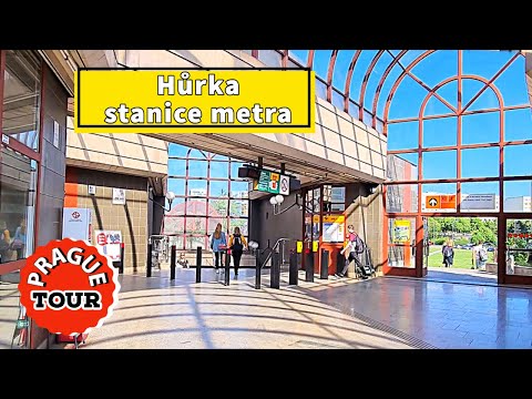 #Hůrka (stanice metra), Linka B. Walking tour of Prague, Czech Republic.