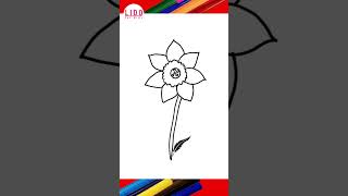 Easy Daffodil Flower Drawing for Kids How to Draw a Rose Step by Step #Lidoartworks