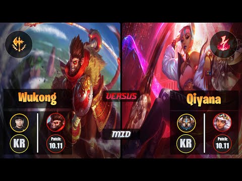 Lava WUKONG (Mid) [Conqueror] VS QIYANA - Challenger KR Patch 10.11