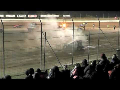 Wingless Sprints Roll Overs Simpson Speedway 8-3-2014