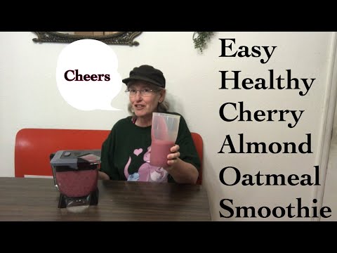 Easy Healthy Cherry Almond Oatmeal Smoothie