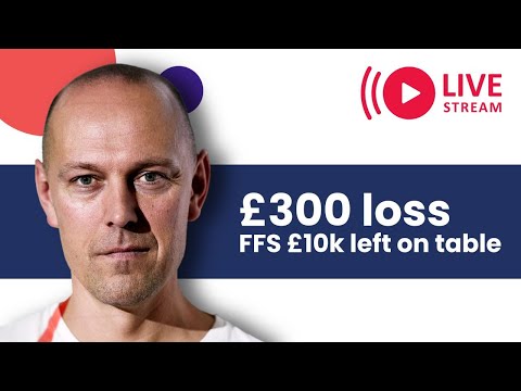 TraderTom Live Trading EU Session: FFS £10,000 left on table – £300 loss.