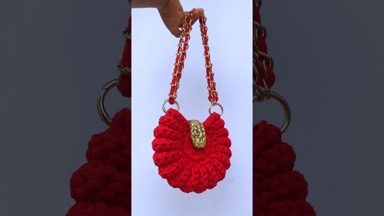 The cutest Crochet mini Bag.Tutorial out now🤍#crochetbag #minibag #diy #diycrafts