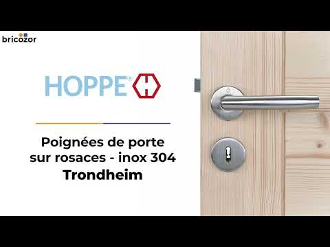 Poignées de porte sur rosaces rondes - inox - Trondheim HOPPE
