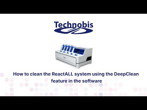 How to clean the ReactALL system using the DeepClean feature in the software