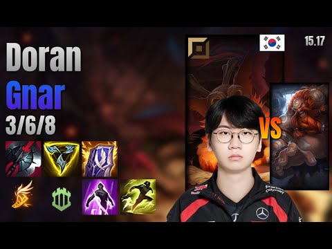 Doran Top Gnar vs Gragas lol KR solo rank Full Game 15.17 | 도란 나르 vs 그라가스