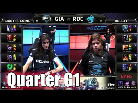 GIANTS vs ROCCAT | Game 1 Quarter Finals S5 EU LCS Regional Qualifier for Worlds | GIA vs ROC G1 QF