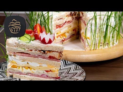 Nicht süß, sondern pikant! Diese Sandwich-Torte haut dich um! 🍖🥪✨